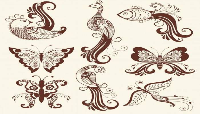 vector illustration mehndi ornament traditional indian style ornamental floral elements henna tattoo stickers mehndi yoga design cards prints abstract floral vector illustration 1217 468